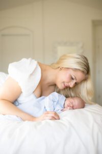 mom admiring her baby in Colorado