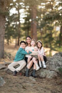 mom and her kids haing a great time